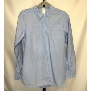 H&M Women's Small button up long sleeve light blue Shirt V Neck - Size 4
